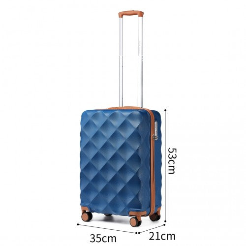 British Traveller K2395L - Ultralight ABS And Polycarbonate Bumpy Diamond 3 Pcs Luggage Set With TSA Lock