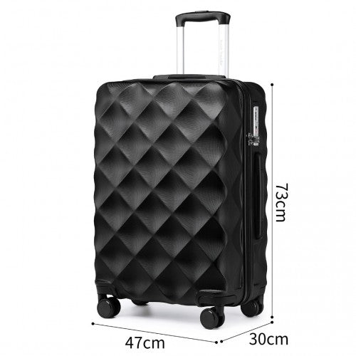 British Traveller K2395L - Ultralight ABS And Polycarbonate Bumpy Diamond 3 Pcs Luggage Set With TSA Lock