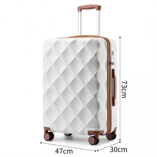 British Traveller K2395L - Ultralight ABS And Polycarbonate Bumpy Diamond 3 Pcs Luggage Set With TSA Lock