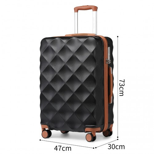 British Traveller K2395L - Ultralight ABS And Polycarbonate Bumpy Diamond 3 Pcs Luggage Set With TSA Lock