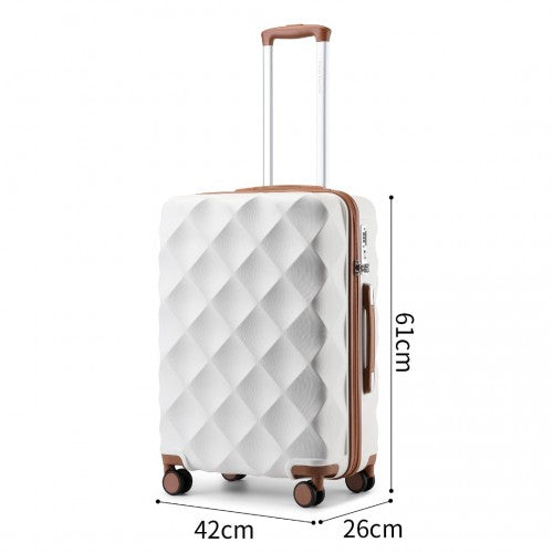 British Traveller K2395L - Ultralight ABS And Polycarbonate Bumpy Diamond 3 Pcs Luggage Set With TSA Lock