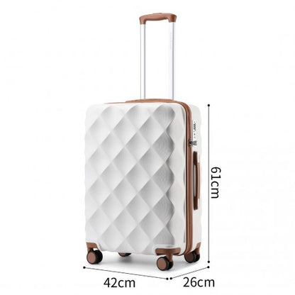 British Traveller K2395L - Ultralight ABS And Polycarbonate Bumpy Diamond 3 Pcs Luggage Set With TSA Lock
