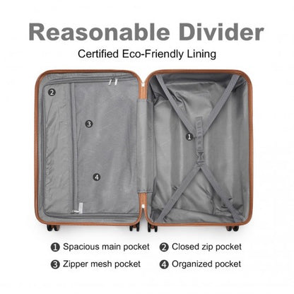 British Traveller K2395L - Ultralight ABS And Polycarbonate Bumpy Diamond 3 Pcs Luggage Set With TSA Lock