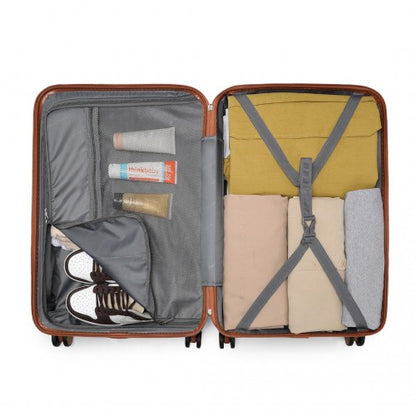 British Traveller K2395L - Ultralight ABS And Polycarbonate Bumpy Diamond 3 Pcs Luggage Set With TSA Lock