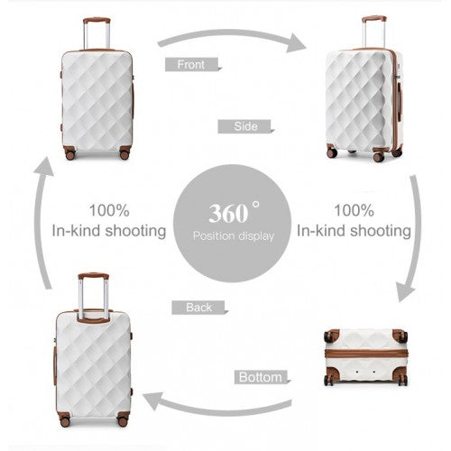 British Traveller K2395L - Ultralight ABS And Polycarbonate Bumpy Diamond 3 Pcs Luggage Set With TSA Lock