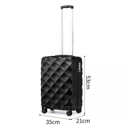 British Traveller K2395L - Ultralight ABS And Polycarbonate Bumpy Diamond 3 Pcs Luggage Set With TSA Lock