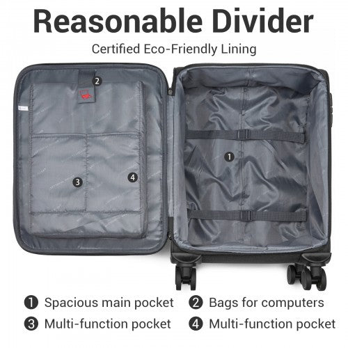British Traveller KSB2597 20/24/28-inch black luggage set – set view