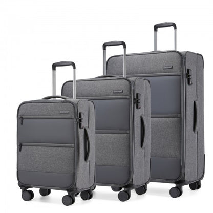 British Traveller KSB2597 20/24/28-inch grey luggage set – set view