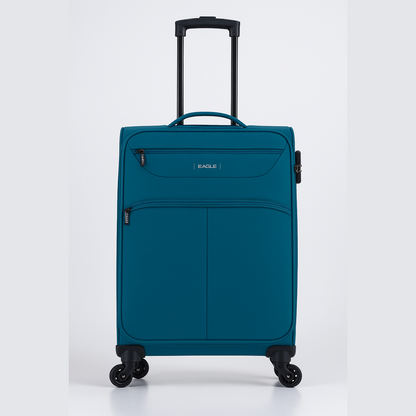 Eagle Super Lightweight 4 Wheels Spinner Soft Shell Expandable Luggage Teal