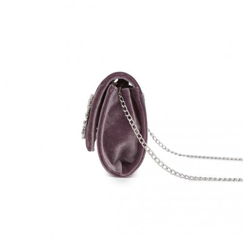 Miss Lulu CLM2457 purple clutch bag – rear view