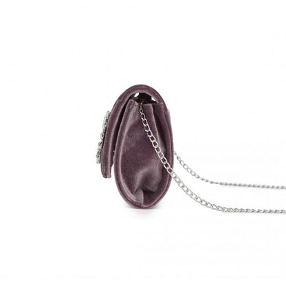 Miss Lulu CLM2457 purple clutch bag – rear view
