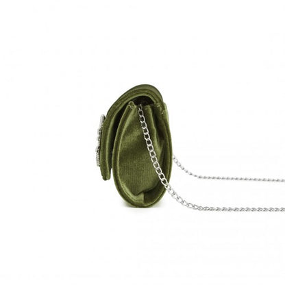 Miss Lulu CLM2457 green clutch bag – rear view