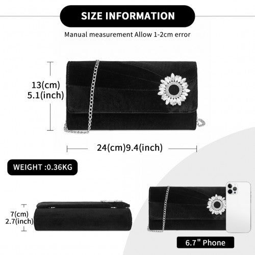 Miss Lulu CLM2457 black clutch bag – detail view 7