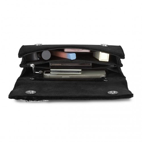 Miss Lulu CLM2457 black clutch bag – detail view 10