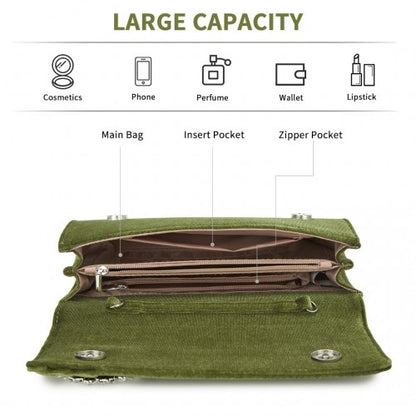 Miss Lulu CLM2457 green clutch bag – detail view 9