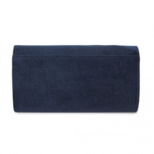 Miss Lulu CLM2457 navy clutch bag – rear view