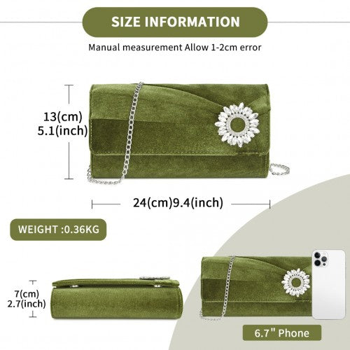 Miss Lulu CLM2457 green clutch bag – detail view 7