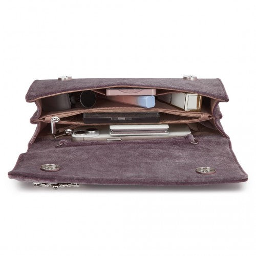 Miss Lulu CLM2457 purple clutch bag – detail view 10