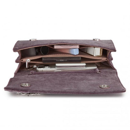Miss Lulu CLM2457 purple clutch bag – detail view 10