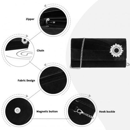 Miss Lulu CLM2457 black clutch bag – detail view 8