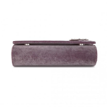 Miss Lulu CLM2457 purple clutch bag – detail view 5