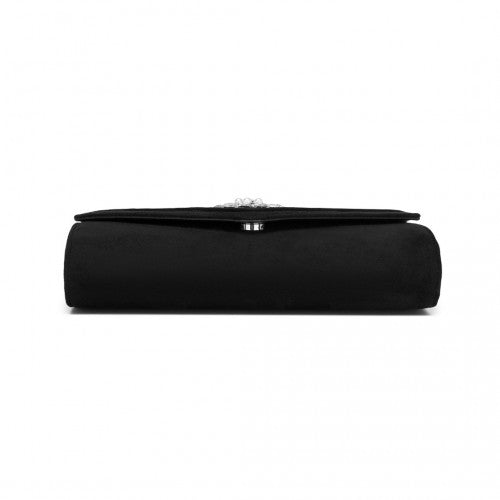 Miss Lulu CLM2458 black clutch bag – rear view