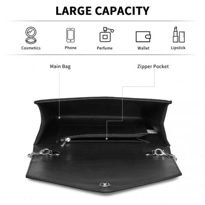 Miss Lulu CLM2458 black clutch bag – detail view 8