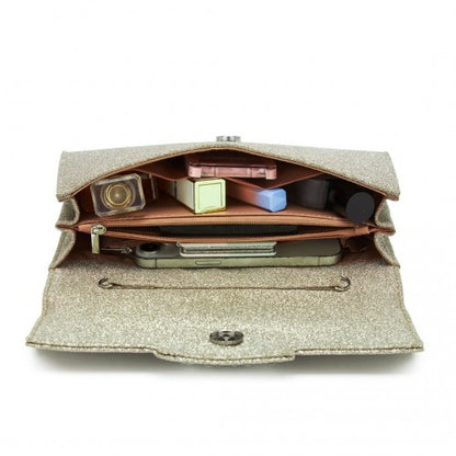 Miss Lulu CLM2461 gold clutch bag – detail view 10