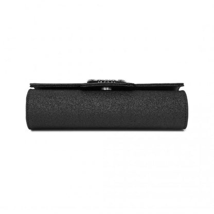 Miss Lulu CLM2461 black clutch bag – detail view 5