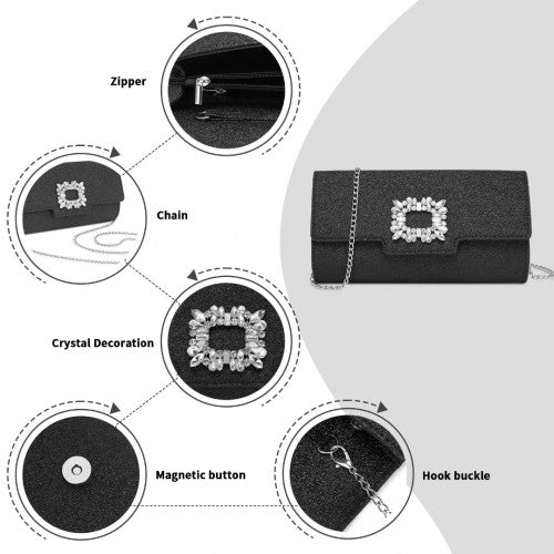 Miss Lulu CLM2461 black clutch bag – detail view 8