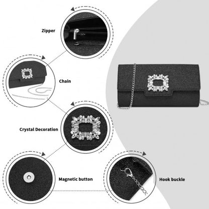 Miss Lulu CLM2461 black clutch bag – detail view 8