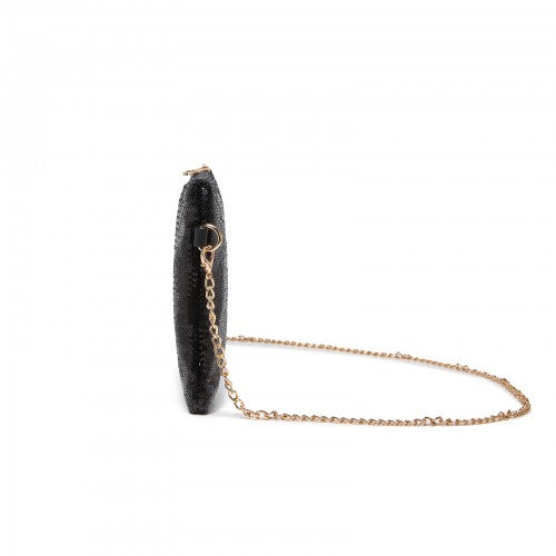 CLS2512 - Glam Sparkle Sequin Evening Clutch-Sleek, Shimmering Wristlet & Crossbody - Black