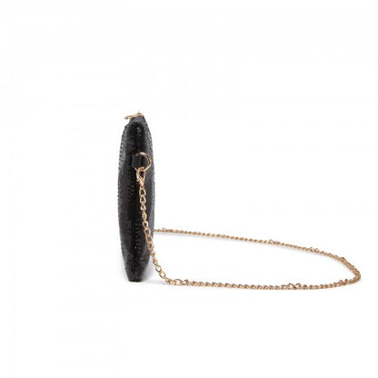 CLS2512 - Glam Sparkle Sequin Evening Clutch-Sleek, Shimmering Wristlet & Crossbody - Black