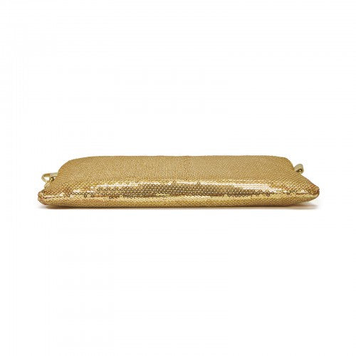 CLS2512 - Glam Sparkle Sequin Evening Clutch-Sleek, Shimmering Wristlet & Crossbody - Gold