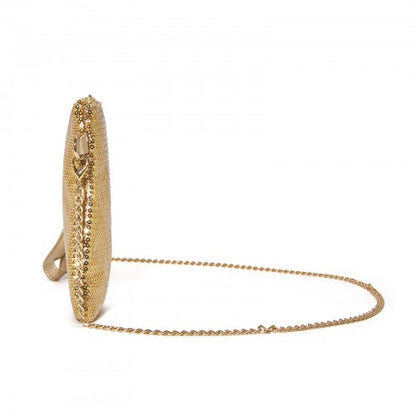 CLS2512 - Glam Sparkle Sequin Evening Clutch-Sleek, Shimmering Wristlet & Crossbody - Gold