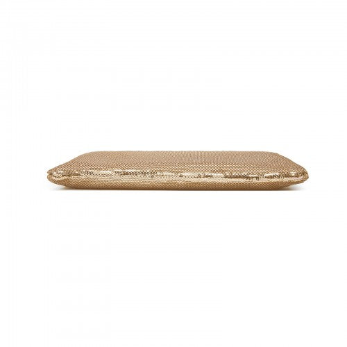 CLS2512 - Glam Sparkle Sequin Evening Clutch-Sleek, Shimmering Wristlet & Crossbody - Light Gold