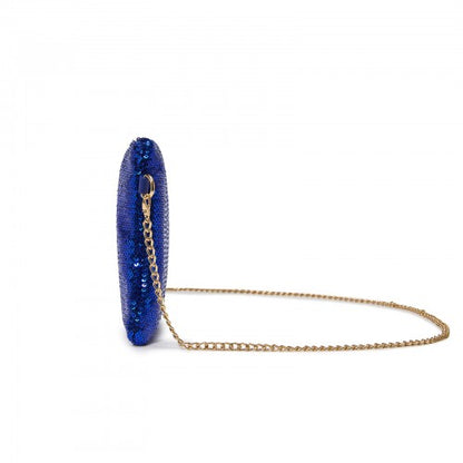 CLS2512 - Glam Sparkle Sequin Evening Clutch-Sleek, Shimmering Wristlet & Crossbody - Navy