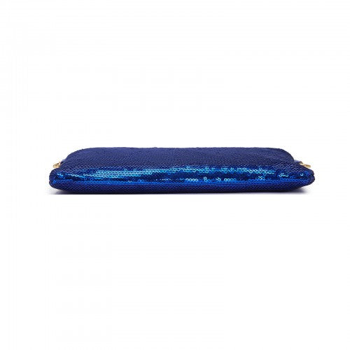 CLS2512 - Glam Sparkle Sequin Evening Clutch-Sleek, Shimmering Wristlet & Crossbody - Navy