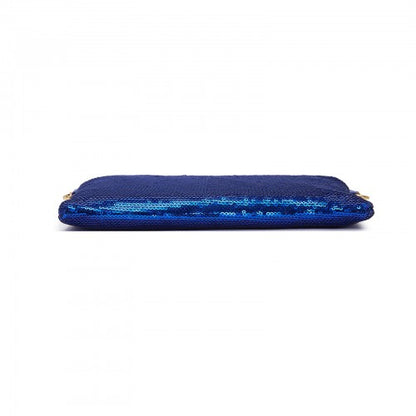 CLS2512 - Glam Sparkle Sequin Evening Clutch-Sleek, Shimmering Wristlet & Crossbody - Navy