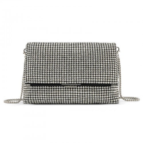 CLS2625 - Rhinestone Clutch Bag, Detachable Metal Chain Evening Bag,  Synthetic Diamond Crossbody Shoulder Handbag for Wedding Party Prom