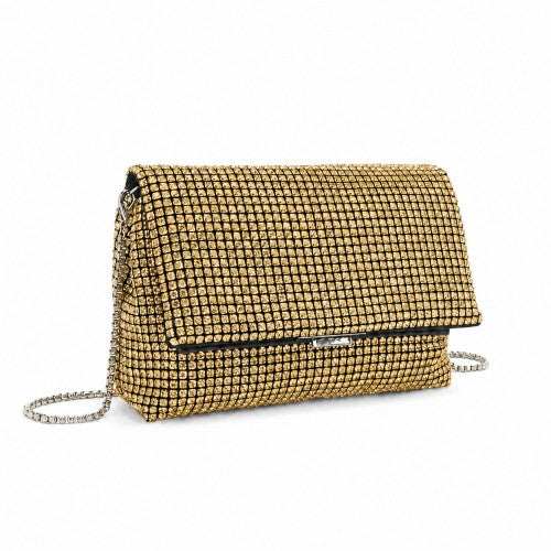 CLS2625 - Rhinestone Clutch Bag, Detachable Metal Chain Evening Bag,  Synthetic Diamond Crossbody Shoulder Handbag for Wedding Party Prom