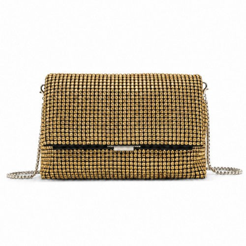 CLS2625 - Rhinestone Clutch Bag, Detachable Metal Chain Evening Bag,  Synthetic Diamond Crossbody Shoulder Handbag for Wedding Party Prom