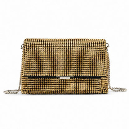 CLS2625 - Rhinestone Clutch Bag, Detachable Metal Chain Evening Bag,  Synthetic Diamond Crossbody Shoulder Handbag for Wedding Party Prom