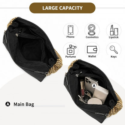 CLS2625 - Rhinestone Clutch Bag, Detachable Metal Chain Evening Bag,  Synthetic Diamond Crossbody Shoulder Handbag for Wedding Party Prom