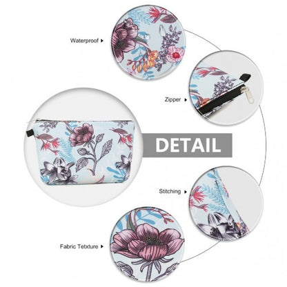 COM2443 - Miss Lulu Multi-Functional Charming Print Cosmetic Bag & Storage Bag for Travel and Everyday Use - Red And Blue
