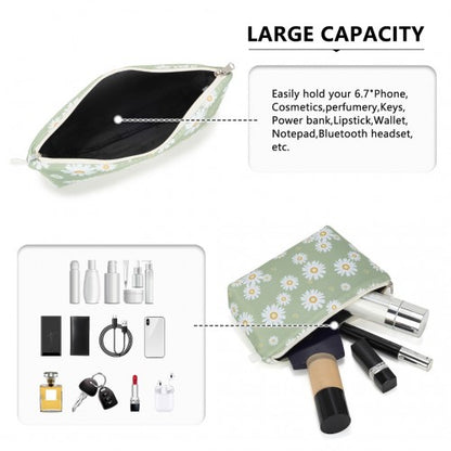 COM2443 - Miss Lulu Multi-Functional Charming Print Cosmetic Bag & Storage Bag for Travel and Everyday Use - Green