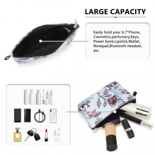 COM2443 - Miss Lulu Multi-Functional Charming Print Cosmetic Bag & Storage Bag for Travel and Everyday Use - Red And Blue