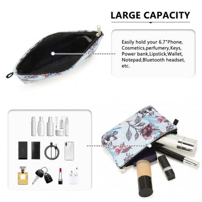 COM2443 - Miss Lulu Multi-Functional Charming Print Cosmetic Bag & Storage Bag for Travel and Everyday Use - Red And Blue