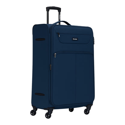 Eagle Super Lightweight 4 Wheels Spinner Soft Shell Expandable Luggage Navy