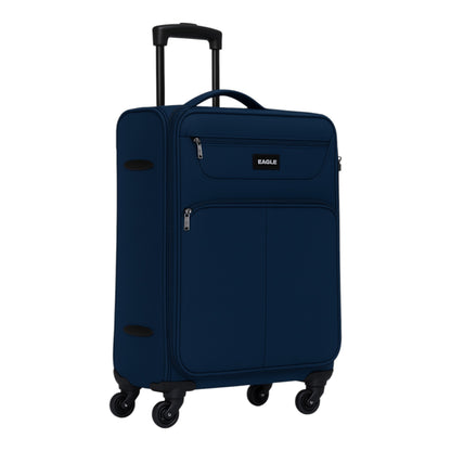 Eagle Super Lightweight 4 Wheels Spinner Soft Shell Expandable Luggage Navy